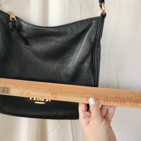 Coach Ellie Refined Pebble Leather File Shoulder Bag/Crossbody Black / Gold - Picture 6 of 12